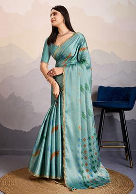 Red Woven Design Mysore Borcade Silk Saree Set With Blouse