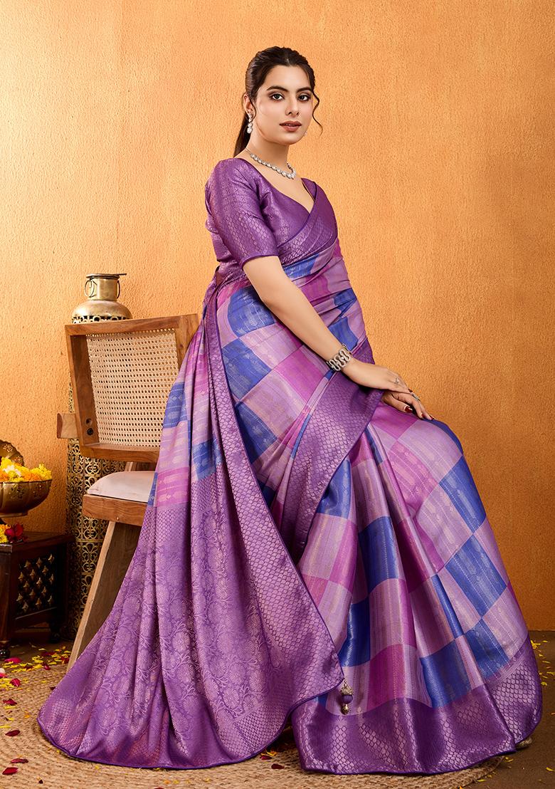 Green Printed Crepe Silk Saree Set With Blouse