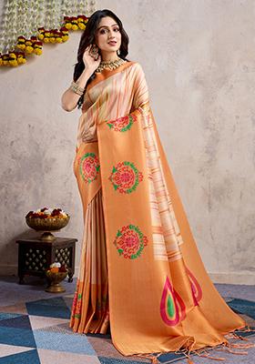 Maroon Embroidered Georgette Saree Set With Blouse