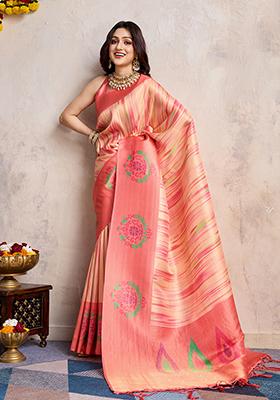 Purple Zarkan Work Crystal Tissue Saree Set With Blouse