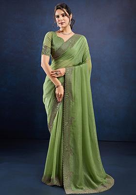 Beige Zari Banarasi Silk Saree Set With Blouse