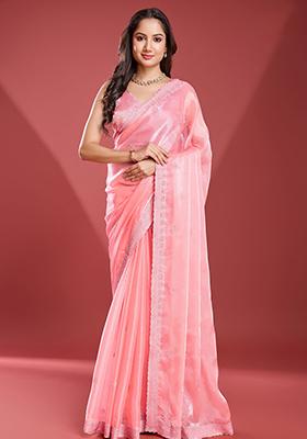 Blue Zari Banarasi Silk Saree Set With Blouse