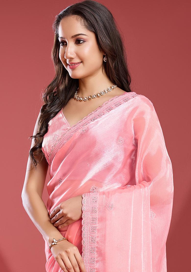 Blue Zari Banarasi Silk Saree Set With Blouse