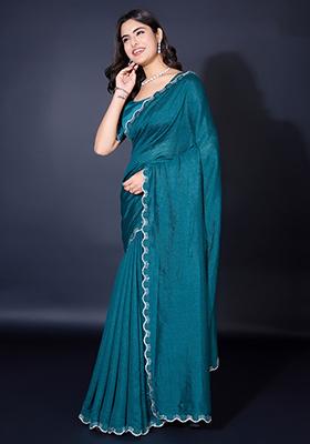 Green Zari Banarasi Silk Saree Set With Blouse