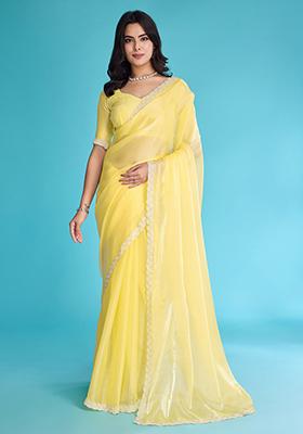 Blue Zari Banarasi Silk Saree Set With Blouse