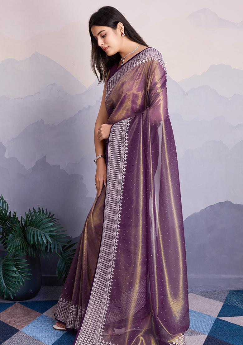 Green Zari Premium Linen Tissue Saree Set With Blouse