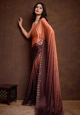 Green Diamond Zarkan Tissue Burberry Saree Set With Blouse