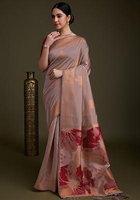 Pink Diamond Zarkan Shimmer Saree Set With Blouse