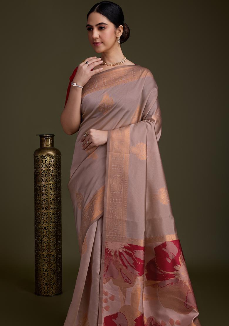 Pink Diamond Zarkan Shimmer Saree Set With Blouse