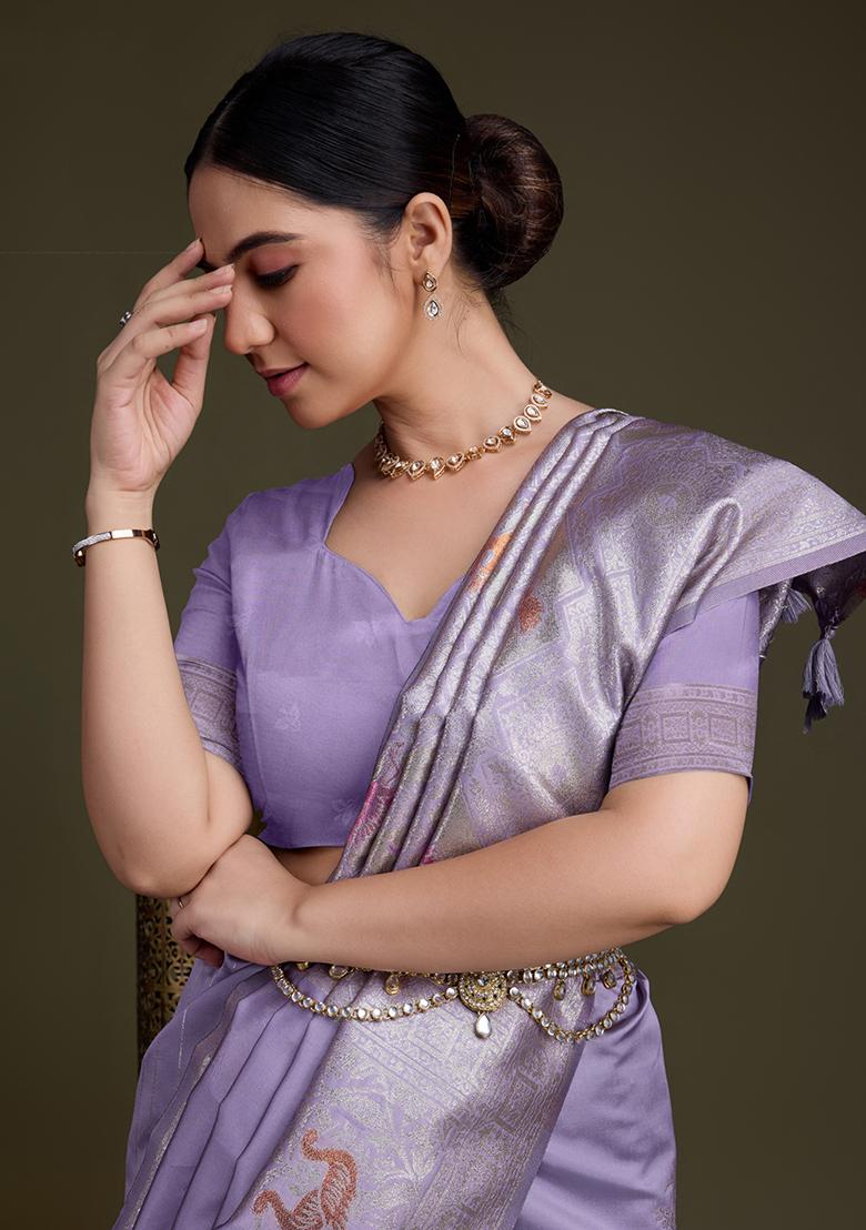 Green Stone Work Satin Saree Set With Blouse