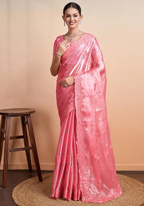 Purple Printed Mysore Brocade Silk Saree Set With Blouse
