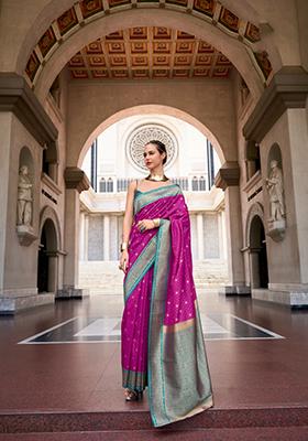 Purple Zardosi Silk Saree Set