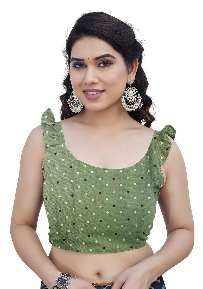 Multi Printed Chinon Saree Set