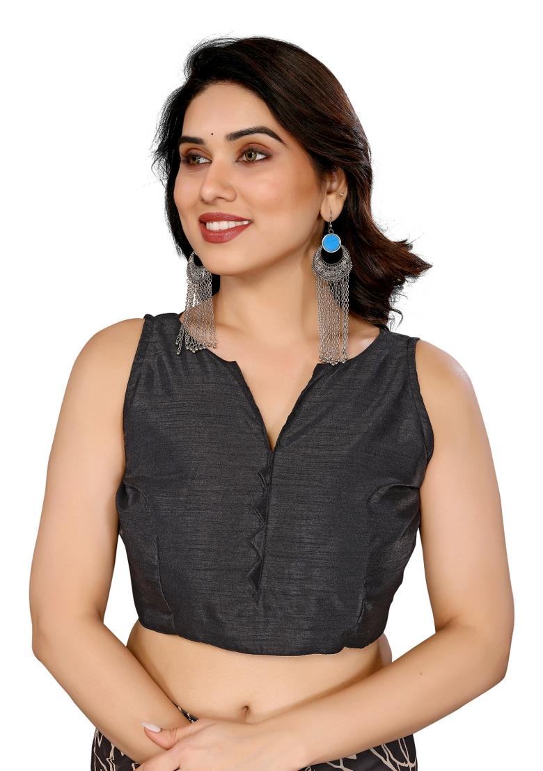 Brown Printed Georgette Saree Set