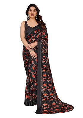Multi Printed Moss Saree Set