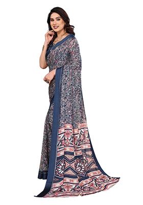 Multi Printed Moss Saree Set