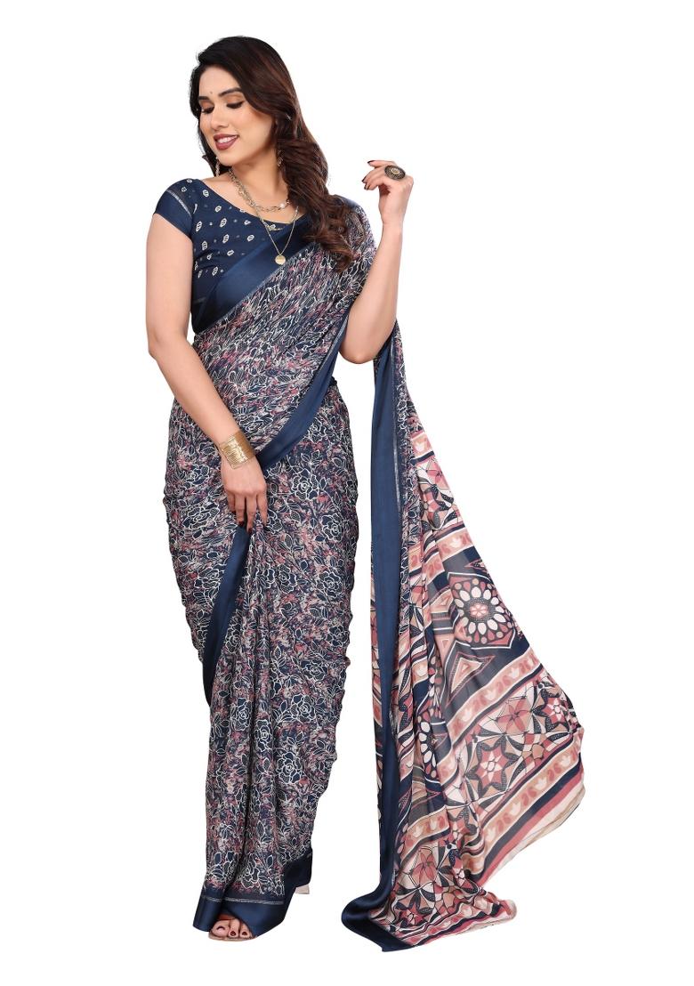 Multi Printed Moss Saree Set