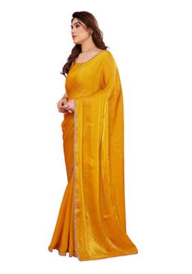 Yellow Solid Jimmy Choo Saree Set
