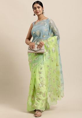 Multi Gotta Patti Silk Saree Set