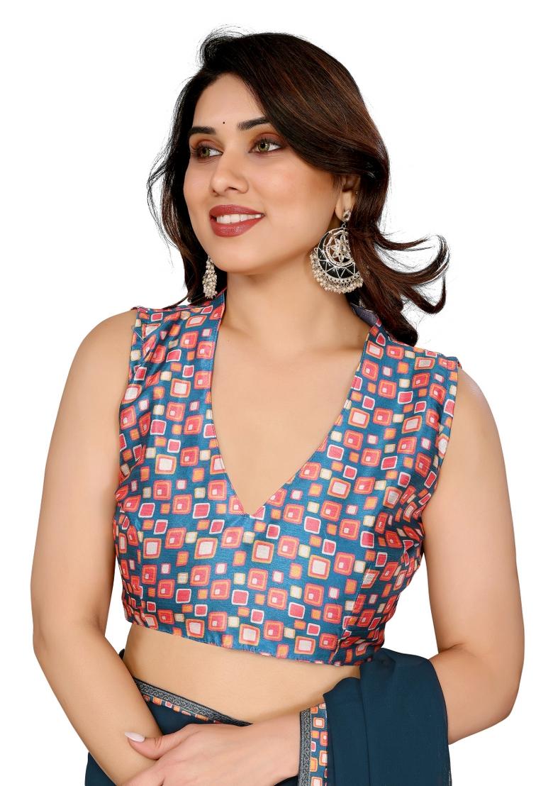 Rama Green Solid Georgette Saree Set