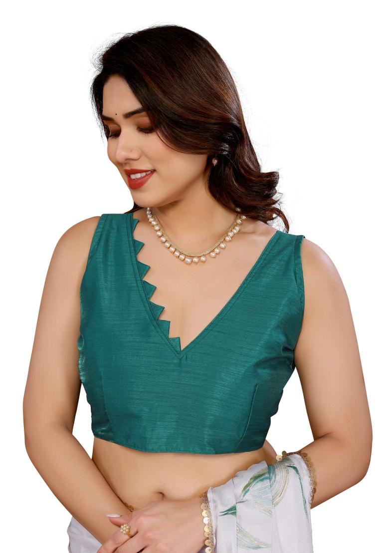 Green Printed Chiffon Saree Set