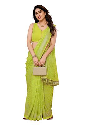 Multi Solid Georgette Saree Set
