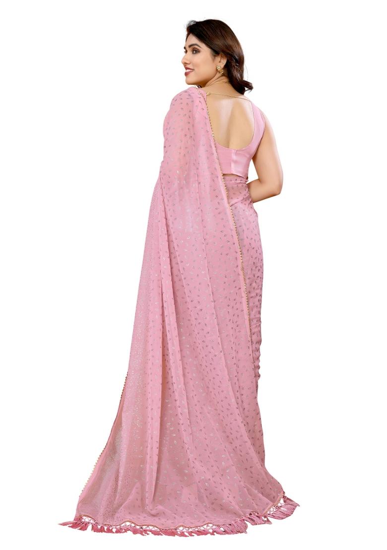 Multi Solid Georgette Saree Set