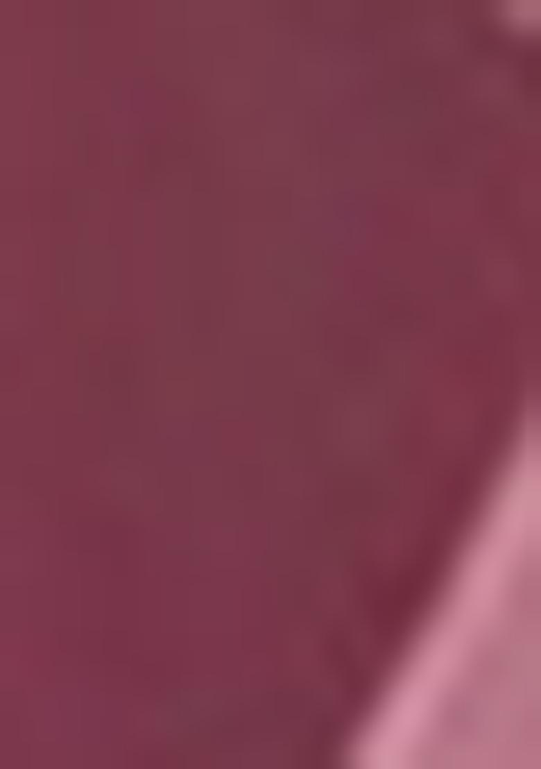 Maroon Machine Embroidered Lichi Silk Saree Set