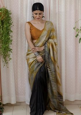 Multicolor Machine Embroidered Chanderi Cotton Saree Set