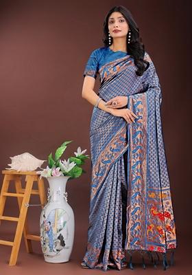 Green Zari Work Silk Saree Set