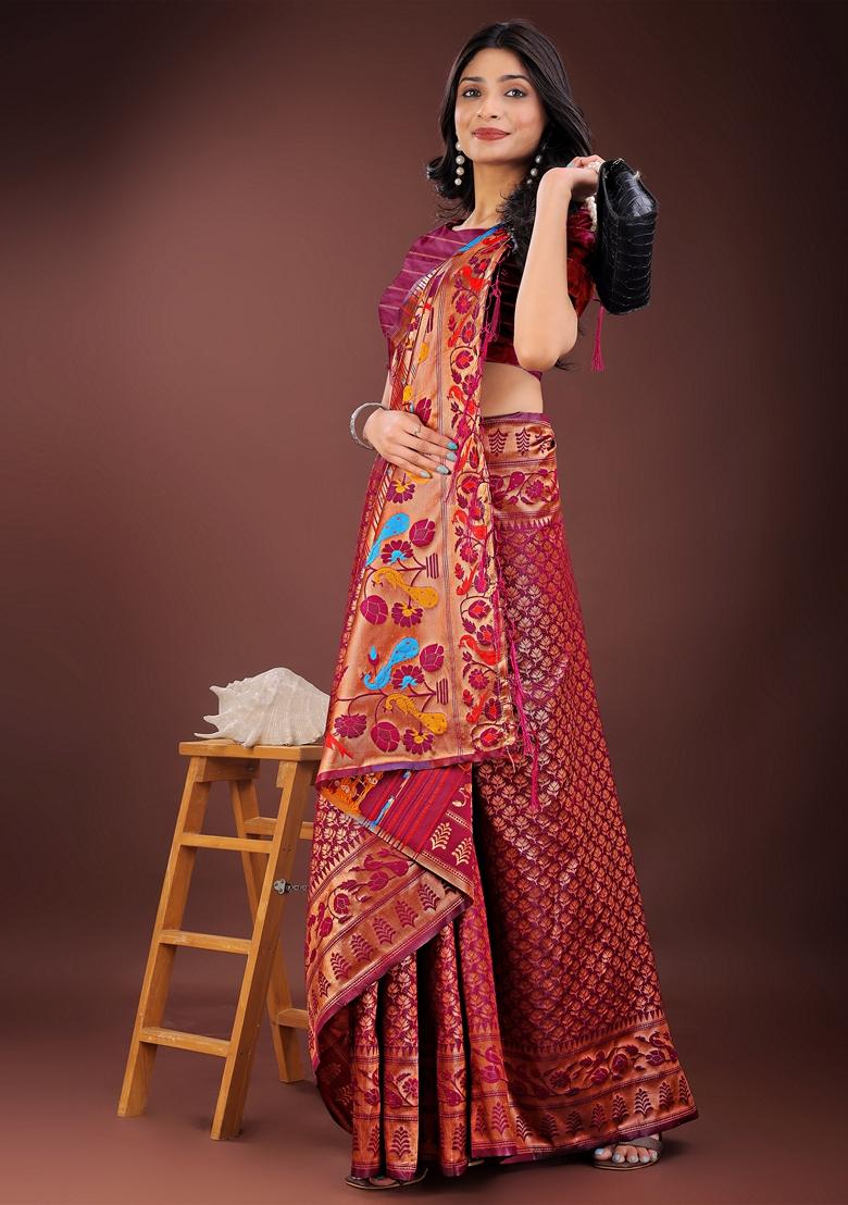 Green Zari Work Silk Saree Set