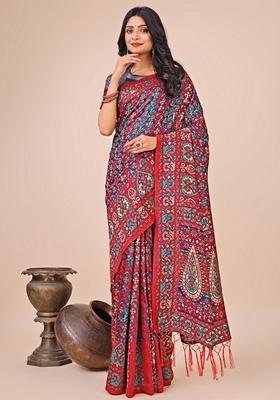 Pink Zari Work Cotton Saree Set