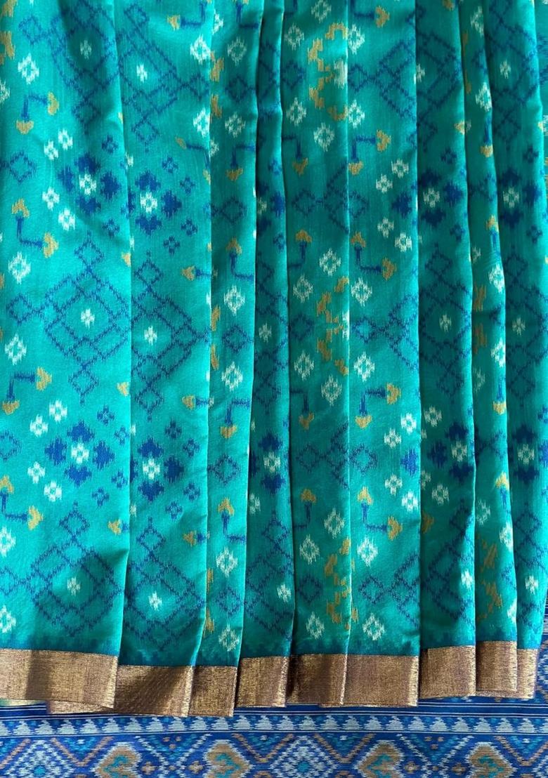 Navy Blue Bandhani Print Art Silk Saree Set