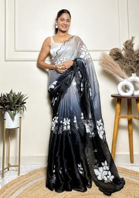 Black Embroidered Jimmy Choo Saree  Set