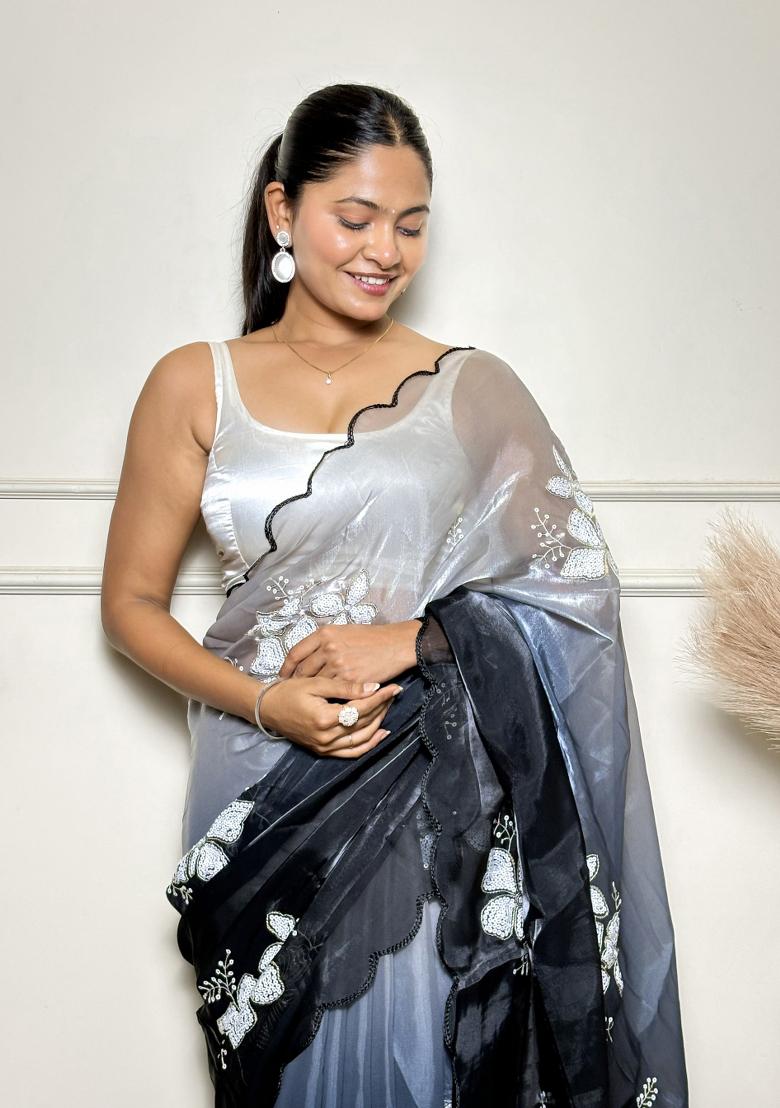 Black Embroidered Jimmy Choo Saree  Set