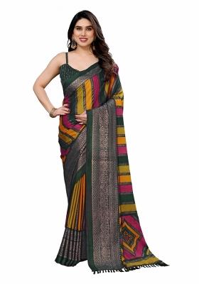 Green Printed Banglory Saree Set With Blouse