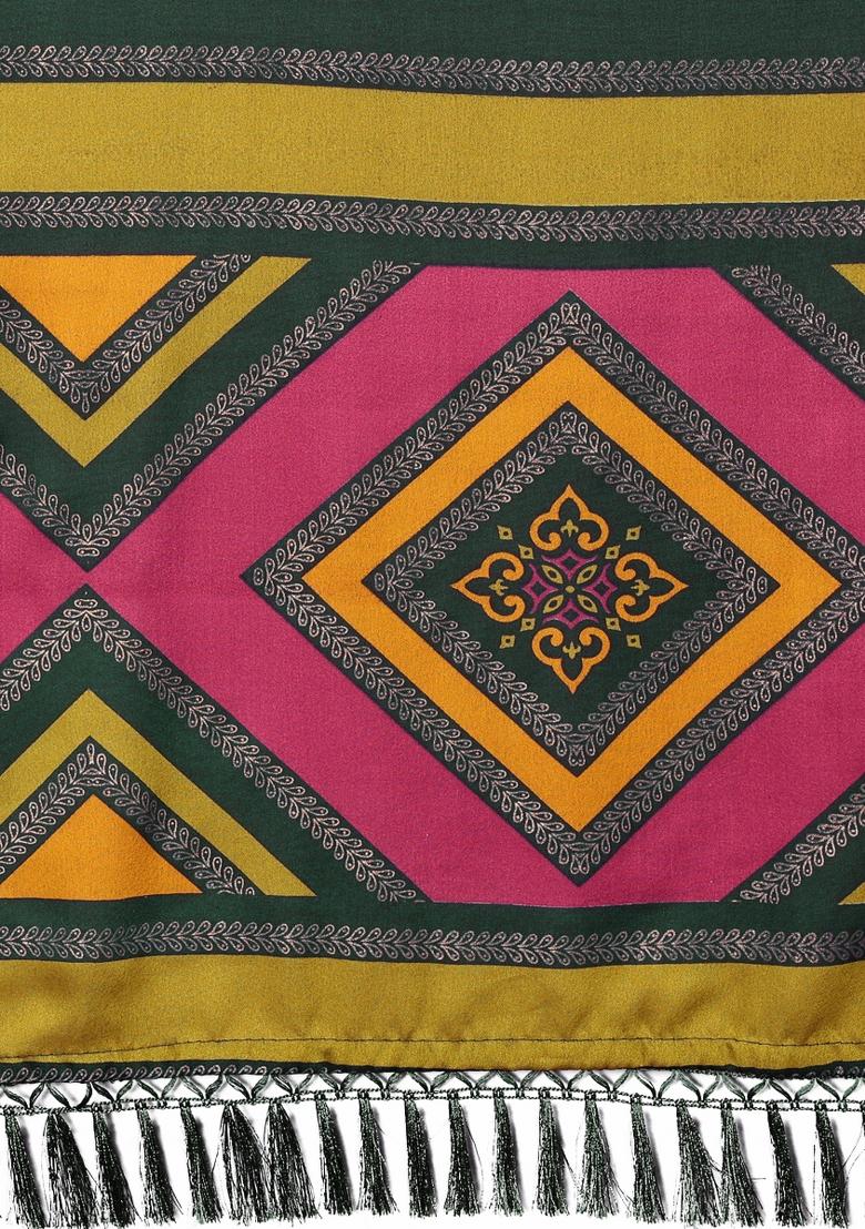 Green Printed Banglory Saree Set With Blouse