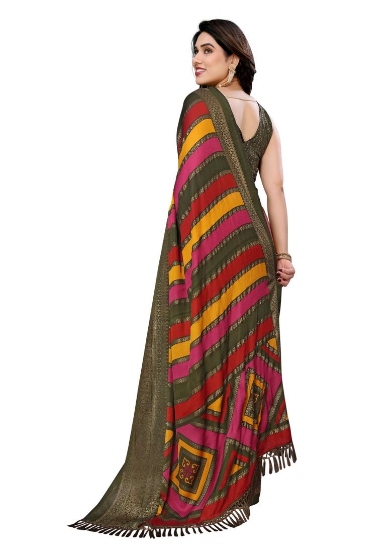 Multi Printed Banglory Saree Set With Blouse
