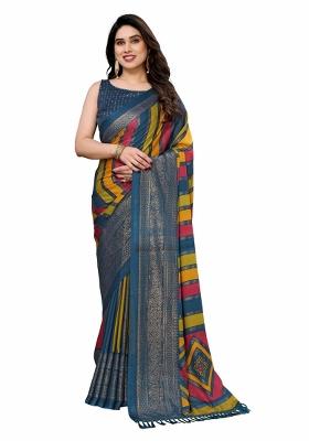 Multi Printed Banglory Saree Set With Blouse