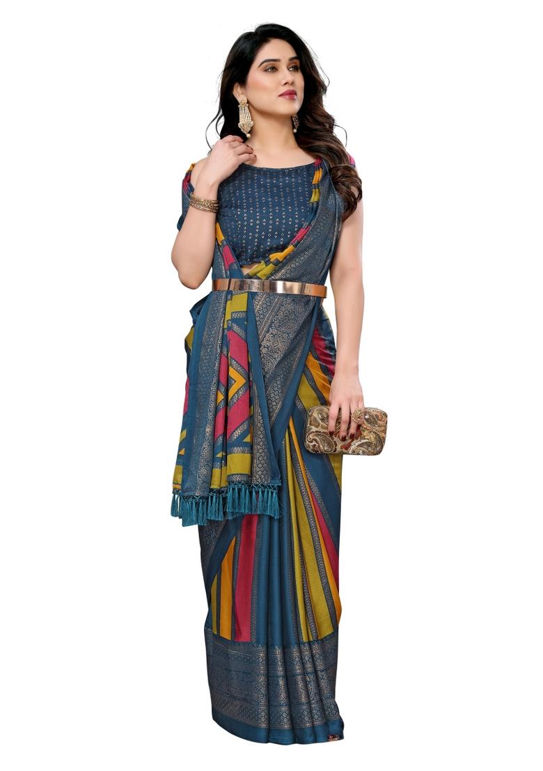 Multi Printed Banglory Saree Set With Blouse