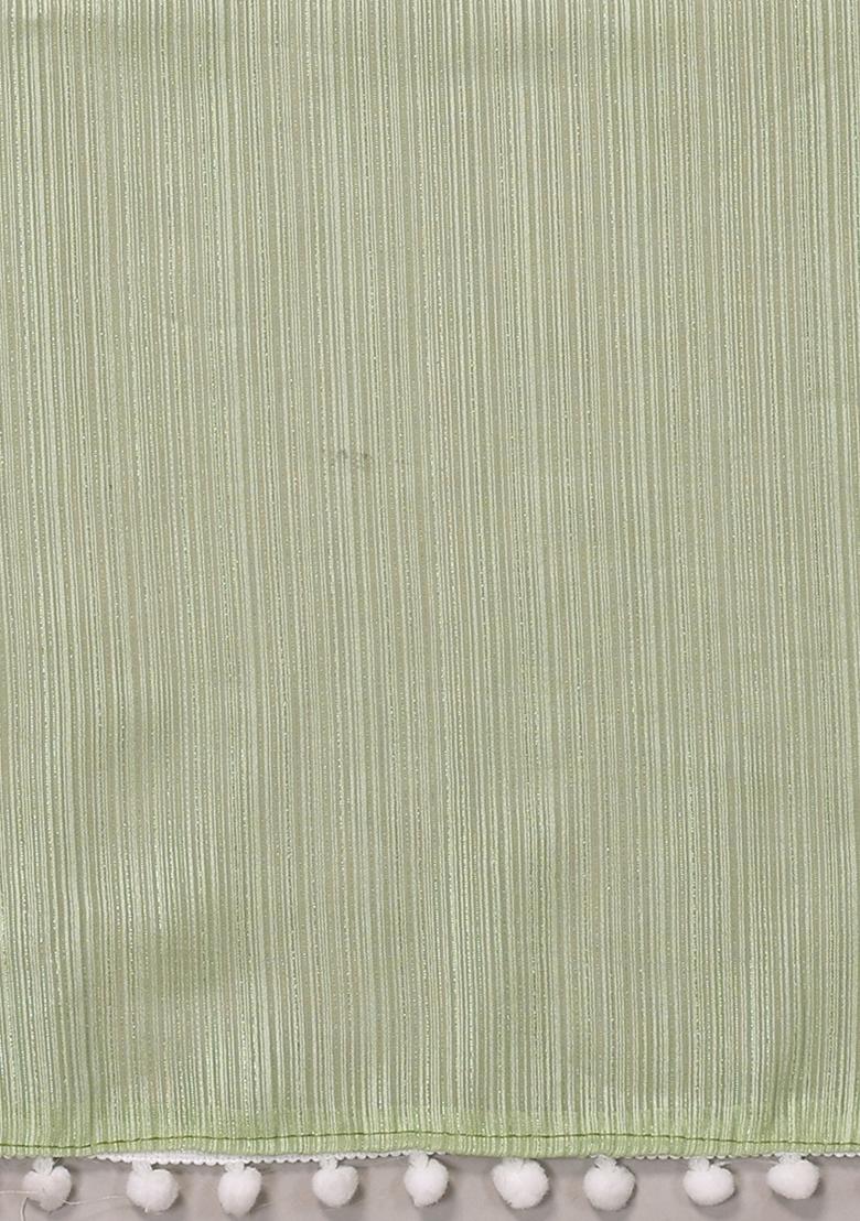 Multi Solid Polyester Saree Set With Blouse