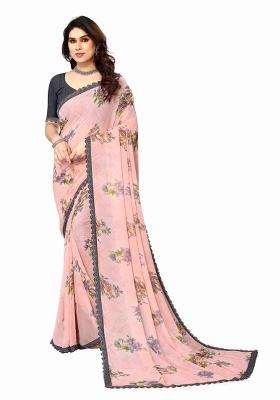 Multi Printed Georgette Saree Set With Blouse