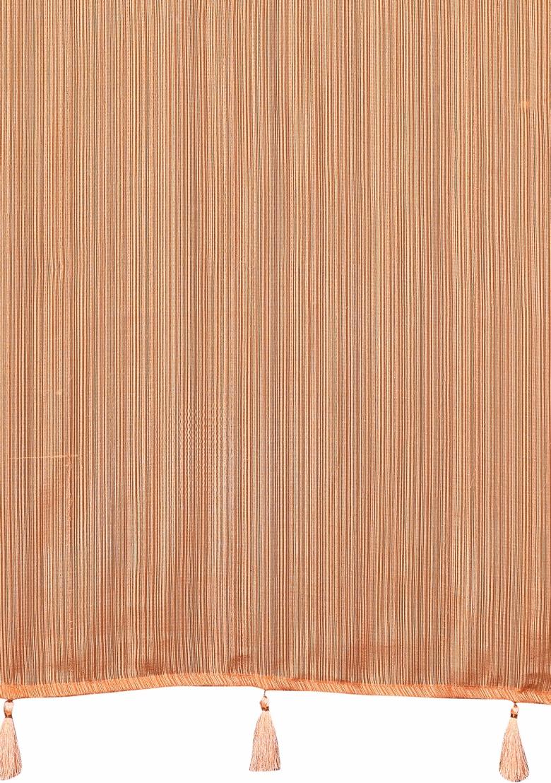 Orange Solid Polyester Saree Set With Blouse