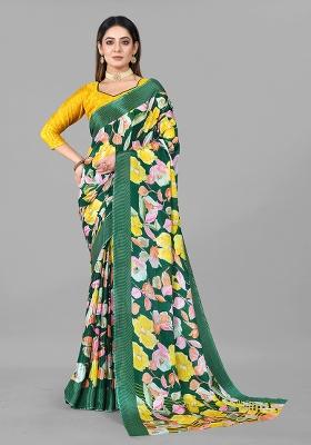Multi Printed Chiffon Saree Set With Blouse