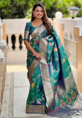 Purple Solid Silk Saree