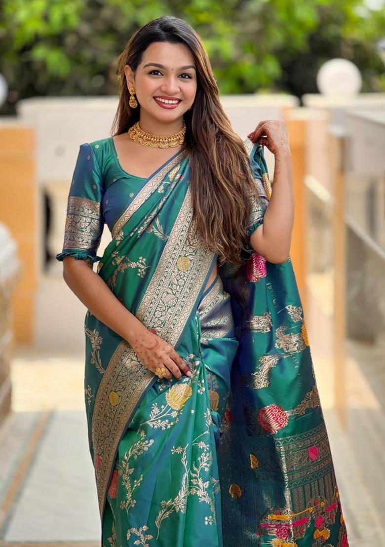 Purple Solid Silk Saree