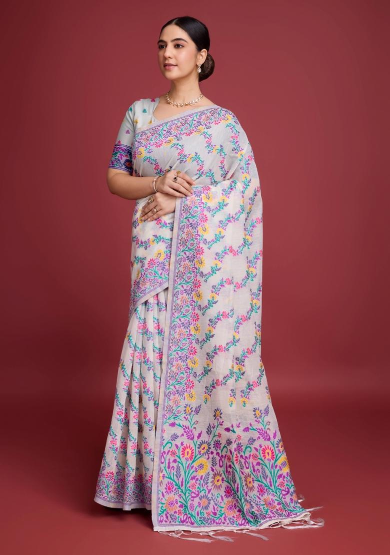 Purple Solid Cotton Saree