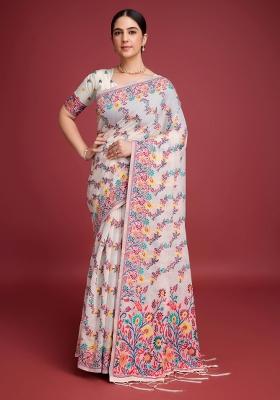 Red Solid Cotton Saree