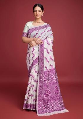Wine Solid Cotton Saree