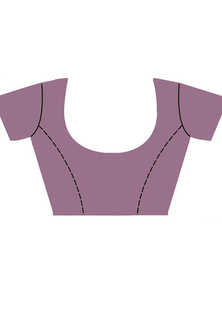 Pink Embroidered Poly Blend Saree Set With Blouse